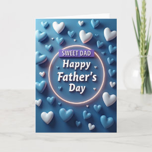 Sweet Fathers Day Heart Shapes Card