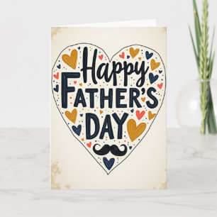 Sweet Fathers Day Heart Typography Card