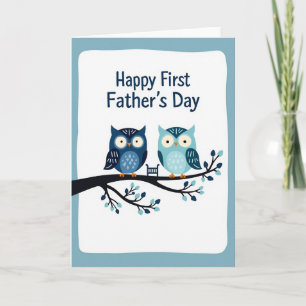 Sweet Fathers Day Owls Art Card