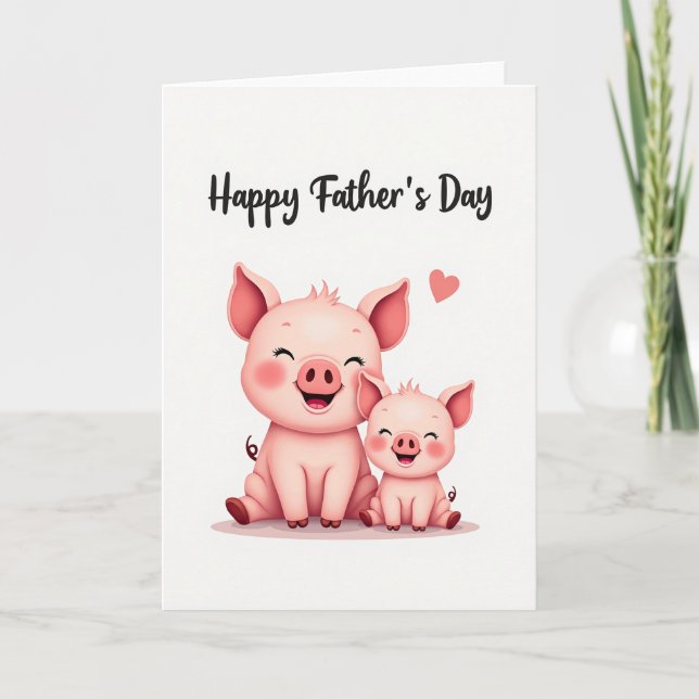 Sweet Fathers Day Piglets Card (Front)