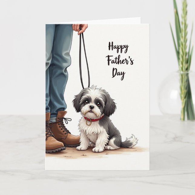 Sweet Fathers Day Pup Card (Front)