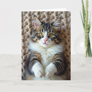 Sweet Fathers Day Tabby Cat Card