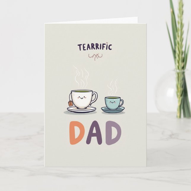 Sweet Fathers Day Tea Cups Card (Front)