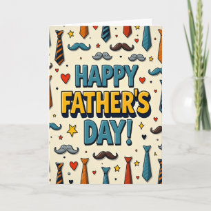 Sweet Fathers Day Tie Pattern Card