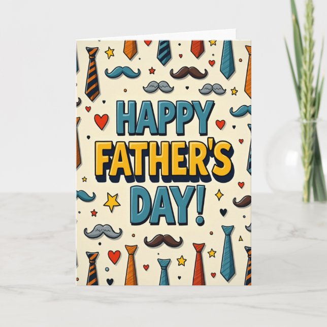 Sweet Fathers Day Tie Pattern Card (Front)