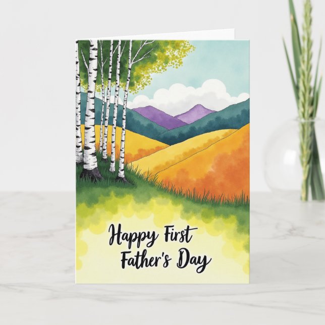 Sweet Fathers Day Tree Art Card (Front)