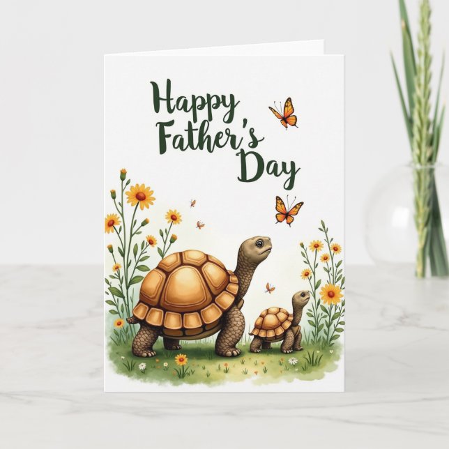 Sweet Fathers Day Turtle Walk Card (Front)