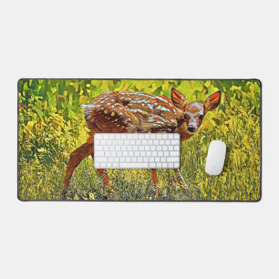 Sweet Fawn Nature Aesthetic Design Desk Mat