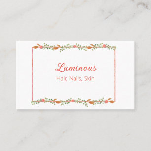 Sweet, Feminine Rose and Foliage Business Card