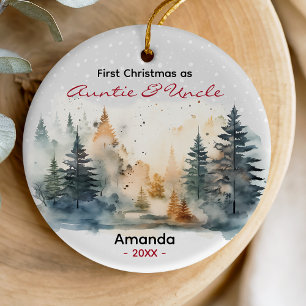 Sweet Festive First Christmas Auntie Uncle Ceramic Tree Decoration