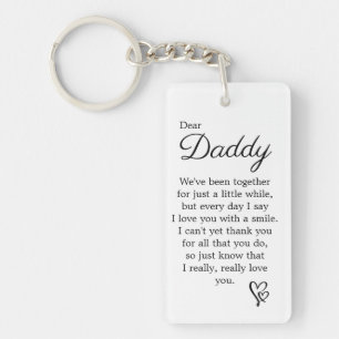 Sweet First Baby Announcement to Dad Key Ring