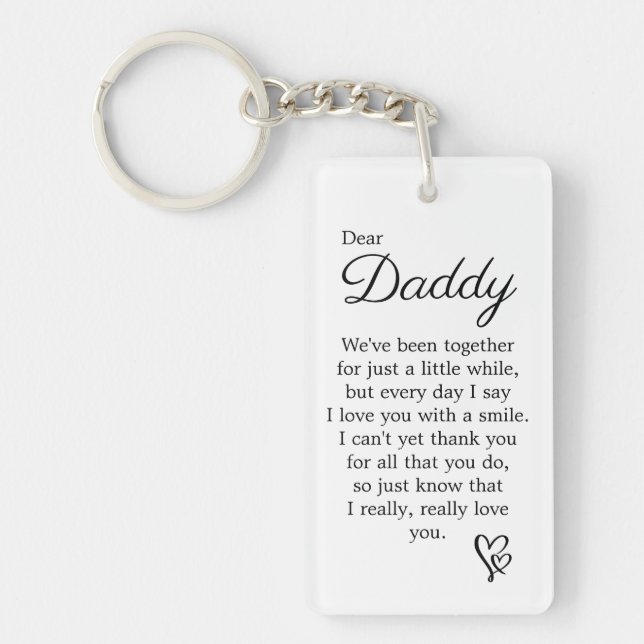 Sweet First Baby Announcement to Dad Key Ring (Front)