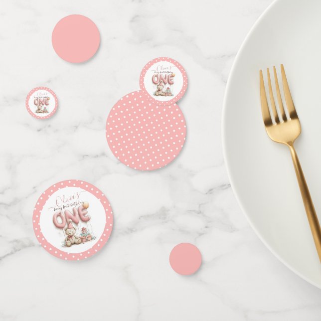 Sweet First Birthday with Teddy Bear  Confetti (Group)