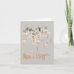 Sweet Floating Floral Drops Blank "Make It Happen" Card