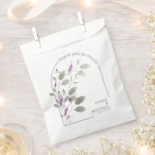Sweet Floral Arch Wedding Lilac ID998 Favour Bags (Clipped)