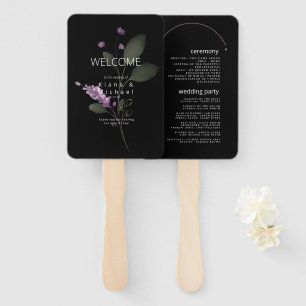 Sweet Floral Arch Wedding Program Lilac ID998 Hand Fan