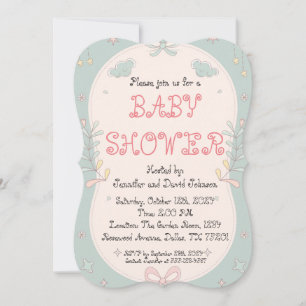 Sweet Floral Baby Shower Invitation