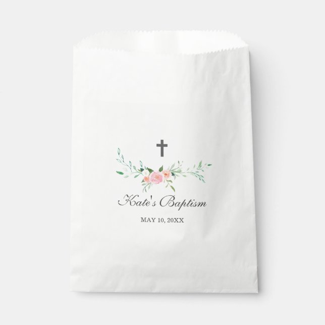 Sweet Floral Baptism Favour Bags (Front)
