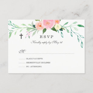 Sweet Floral Baptism RSVP