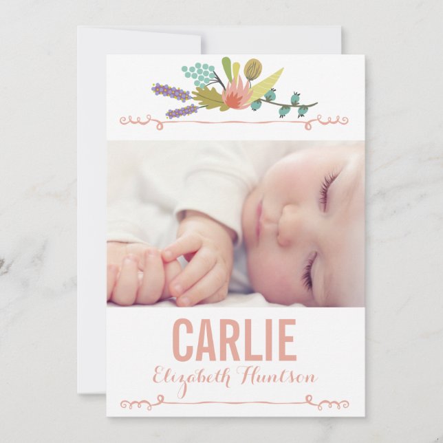 SWEET FLORAL | BIRTH ANNOUNCEMENT (Front)