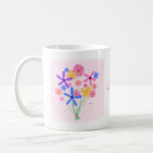 Sweet Floral Bouquet Coffee Mug (Left)
