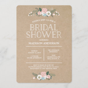 Sweet Floral   Bridal Shower Invitation