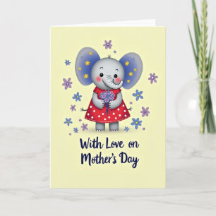 Sweet Floral Elephant Card