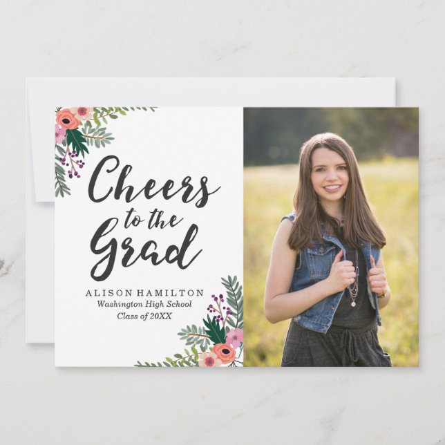 Sweet Floral | Graduation Announcement (Front)