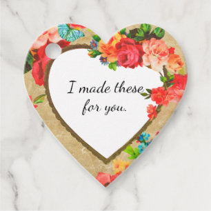 Sweet Floral Heart Tag for a Homemade Gift