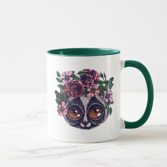 Sweet Floral Lemur Mug (Right)