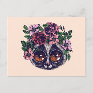 Sweet Floral Lemur Postcard