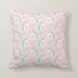 Sweet Floral Unicorn Pattern Cushion