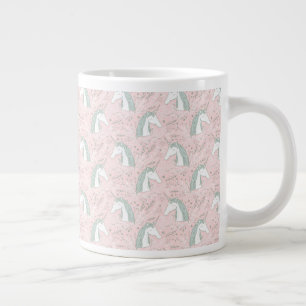 Sweet Floral Unicorn Pattern Large Coffee Mug