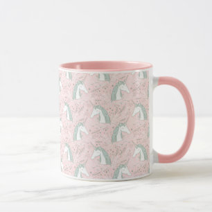 Sweet Floral Unicorn Pattern Mug