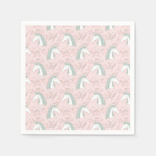 Sweet Floral Unicorn Pattern Napkin