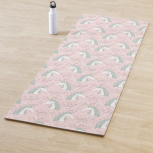 Sweet Floral Unicorn Pattern Yoga Mat