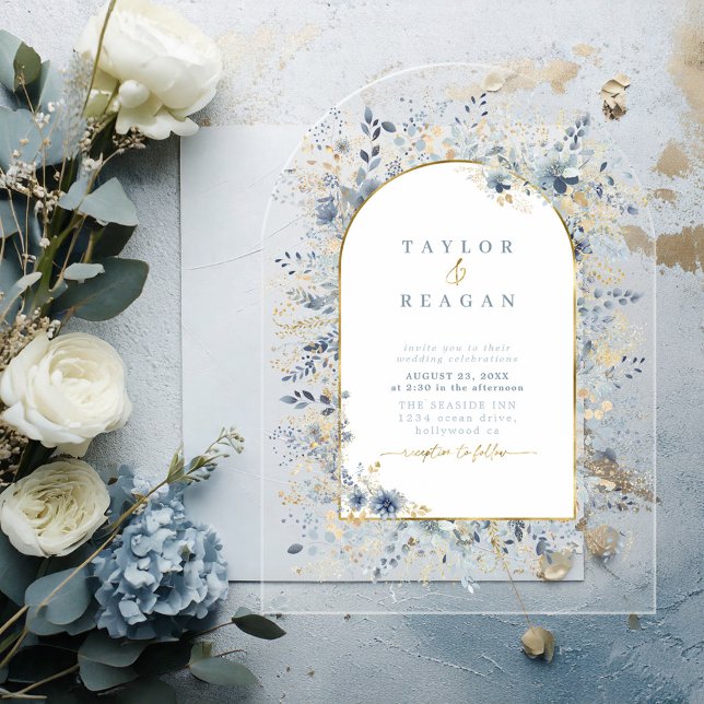 Sweet Floral Wedding Arch Transparent ID1045 Acrylic Invitations (Creator Uploaded)
