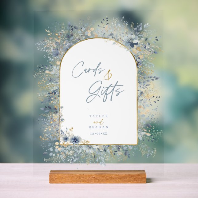 Sweet Floral Wedding Cards & Gifts ID1045 Acrylic Sign (Neutral)