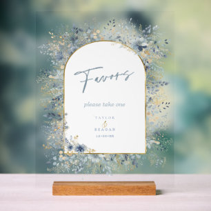 Sweet Floral Wedding Favours ID1045 Acrylic Sign