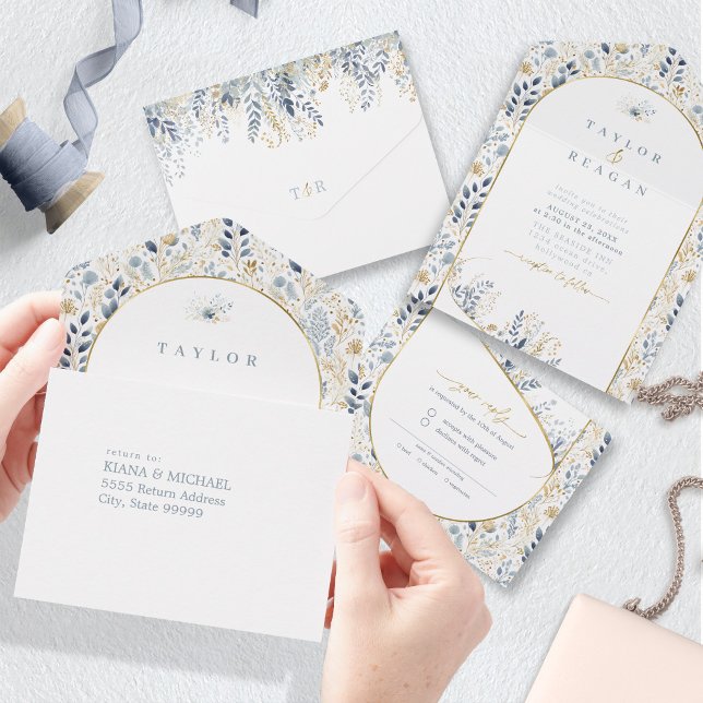 Sweet Floral Wedding Pattern ID1045 All In One Invitation (Creator Uploaded)