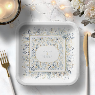 Sweet Floral Wedding Pattern ID1045 Paper Plate