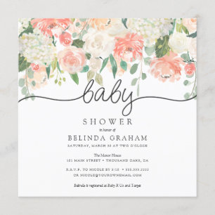 Sweet Florals SQ   Baby Shower Invitation