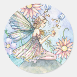 Sweet Flower Fairy Art by Molly Harrison Classic Round Sticker