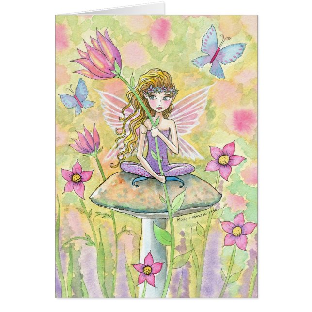Sweet Flower Garden Fairy Card (Front)
