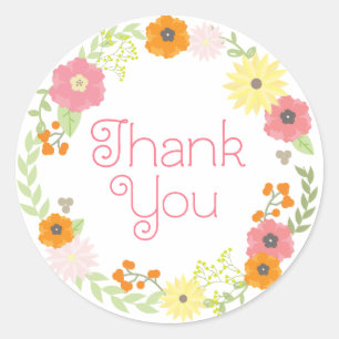 Sweet Flower Garden Thank You Stickers