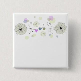 Sweet Flowers 15 Cm Square Badge