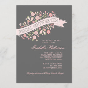 Sweet Flowers Bridal Shower Tea Party Invitation