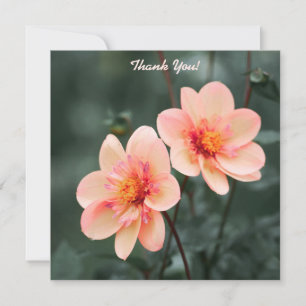 Sweet Flowers Green Background Thank You Card