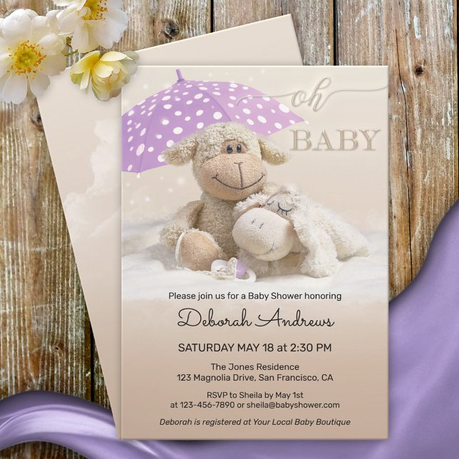 Sweet Fluffy Animals Baby Shower Invitation (Creator Uploaded)