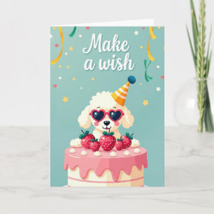 Sweet Fluffy Pup Birthday Card
